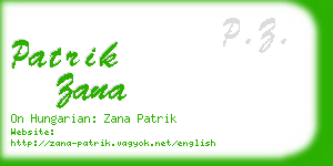 patrik zana business card